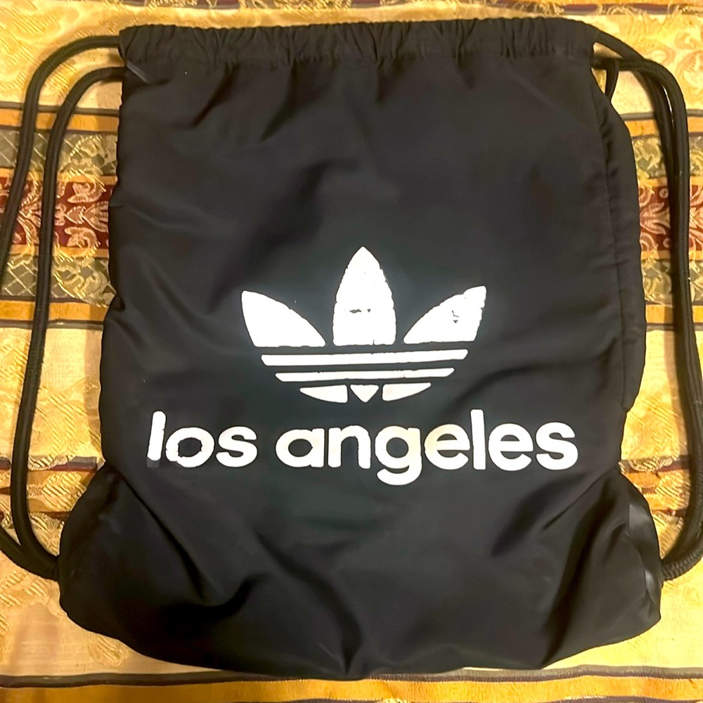 🔥ADIDAS "LOS ANGELES" GYM SACK BACKPACK WITH HIDDEN POCKET